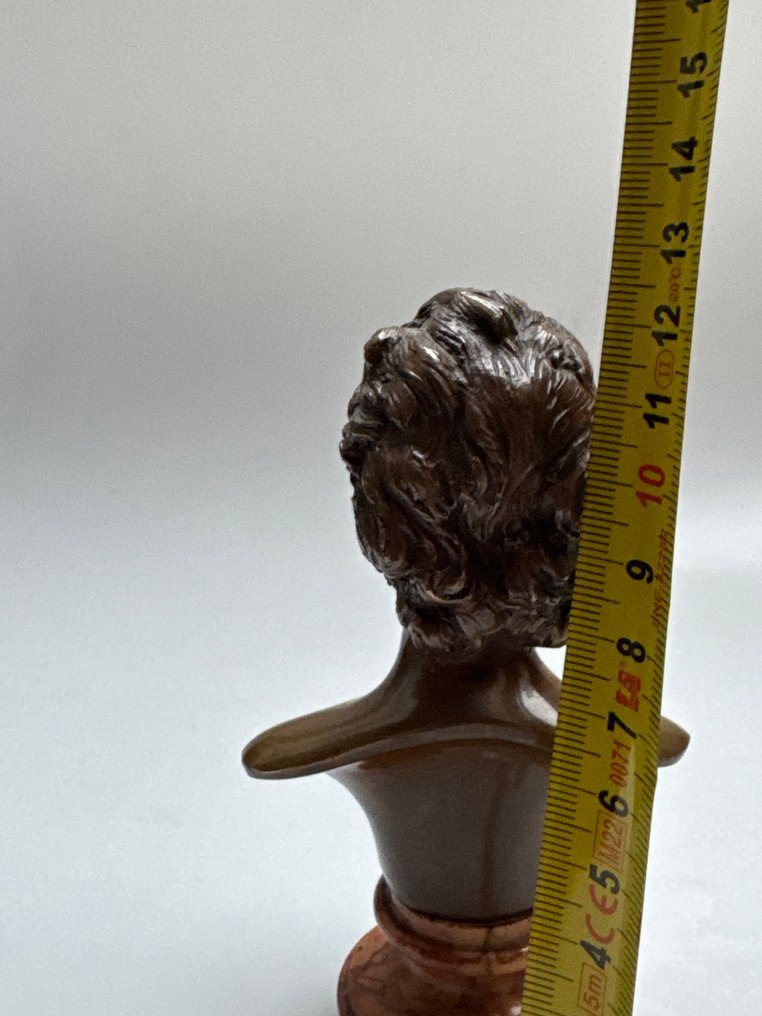 Scuola francese - Skulptur, Chopin - 13 cm - Patineret bronze, marmor #4.3
