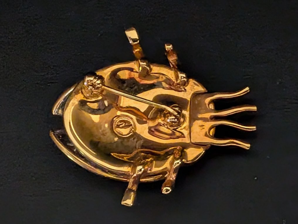 Άγαλμα, Swarovski broche - 3.8 cm - Μέταλλο, rodium gold plated #4.3