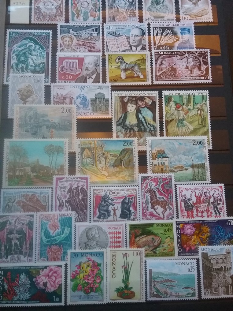 Monaco 1974/1981 - Monaco. 8 hela år. Nya frimärken. Från 1974 till 1981. 23 foton. - YVERT ET TELLIER #1.0