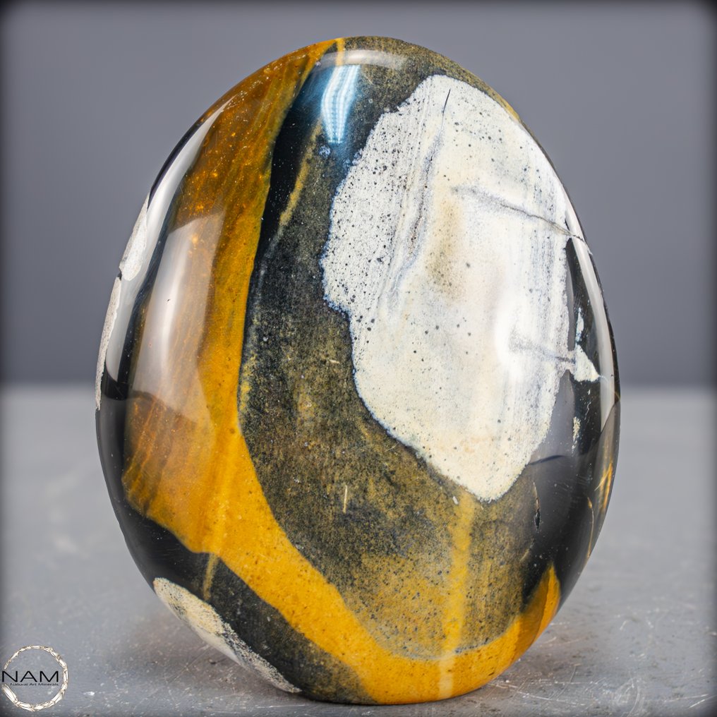 Forme libre exclusive Chalcedon – Une œuvre d'art de la nature en contrastes dorés et sombres.- 1222.05 g #2.1