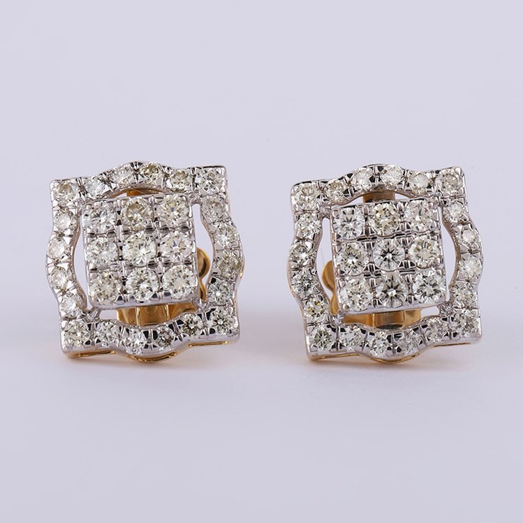 χωρίς τιμή ασφαλείας - Καρφωτά σκουλαρίκια - 14 καράτια Κίτρινο χρυσό -  1.04ct. tw. Διαμάντι (Φυσικό) - Χρυσά Διαμαντένια Σκουλαρίκια #1.0