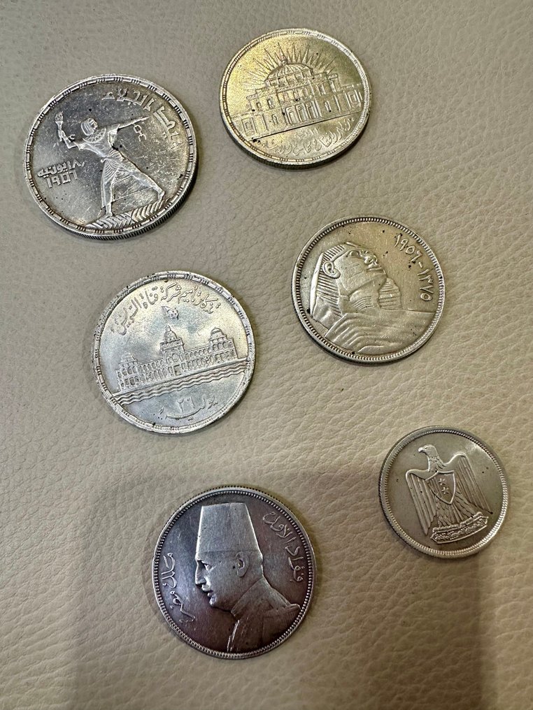 Egypt. Piastre 6 monete piastre in argento varie SPL  (No reserve price) #3.2