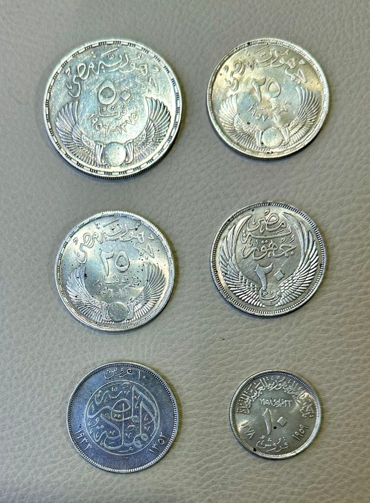 Egypt. Piastre 6 monete piastre in argento varie SPL  (No reserve price) #1.0