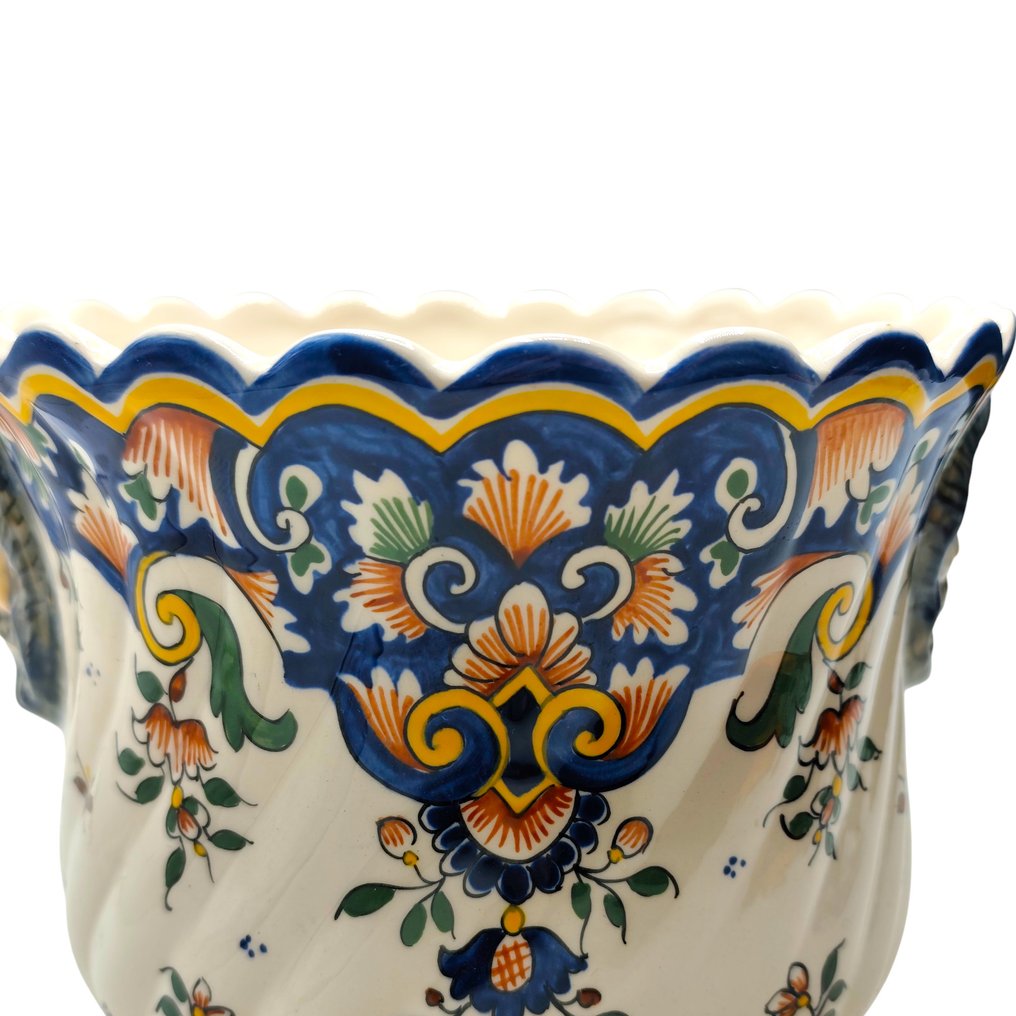 Hand-Painted Lion Head Motif - Virágcserép - Kerámia #2.1