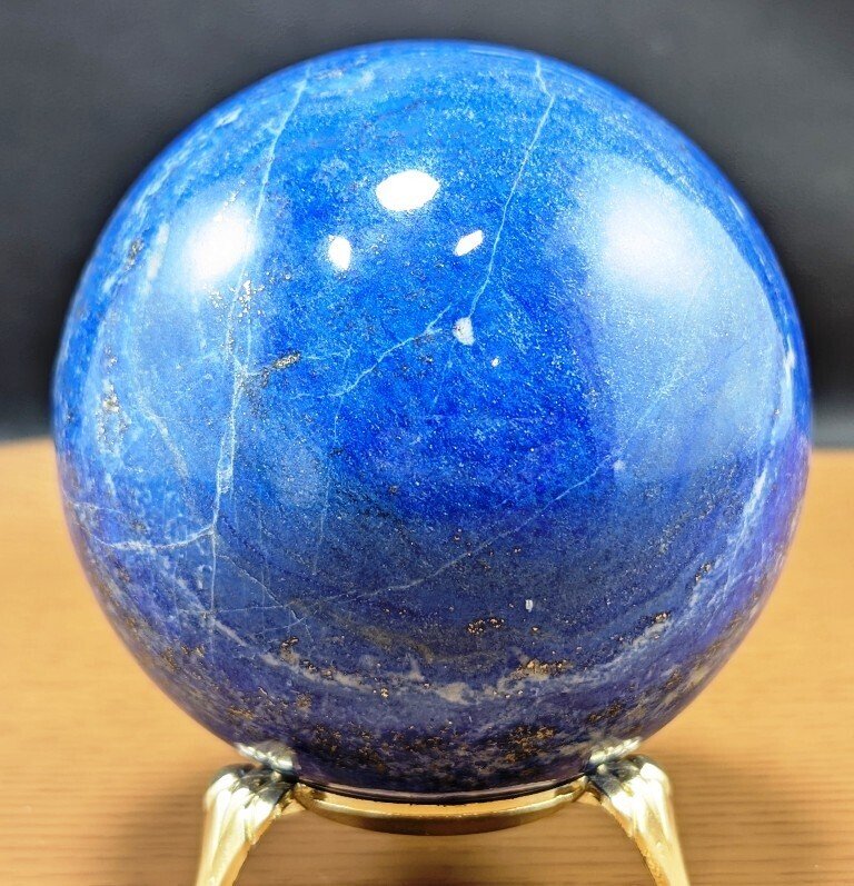 Φυσικός Λαβύρινθος Λαζούλι Μεγάλο Μέγεθος Σφαίρα από θεραπευτική πέτρα - Ύψος: 90 mm - Πλάτος: 90 mm- 1110 g - (1) #1.0