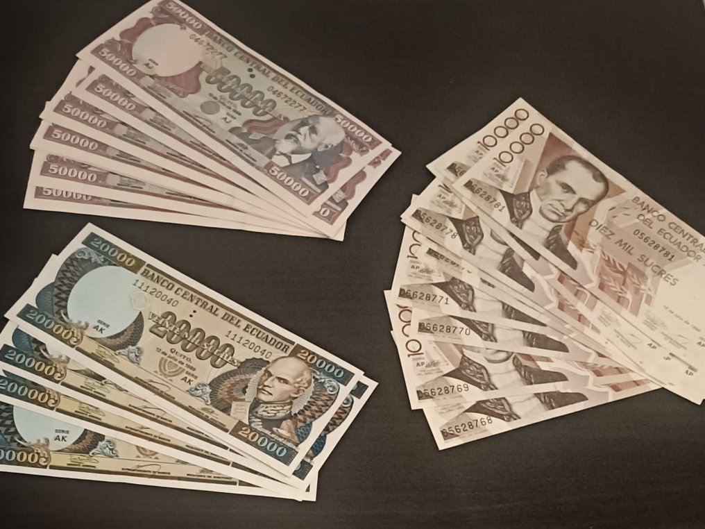 Ecuador. - 13 x 10000, 8 x 20000, 15 x 50000 Sucre - 1999  (No reserve price) #1.0