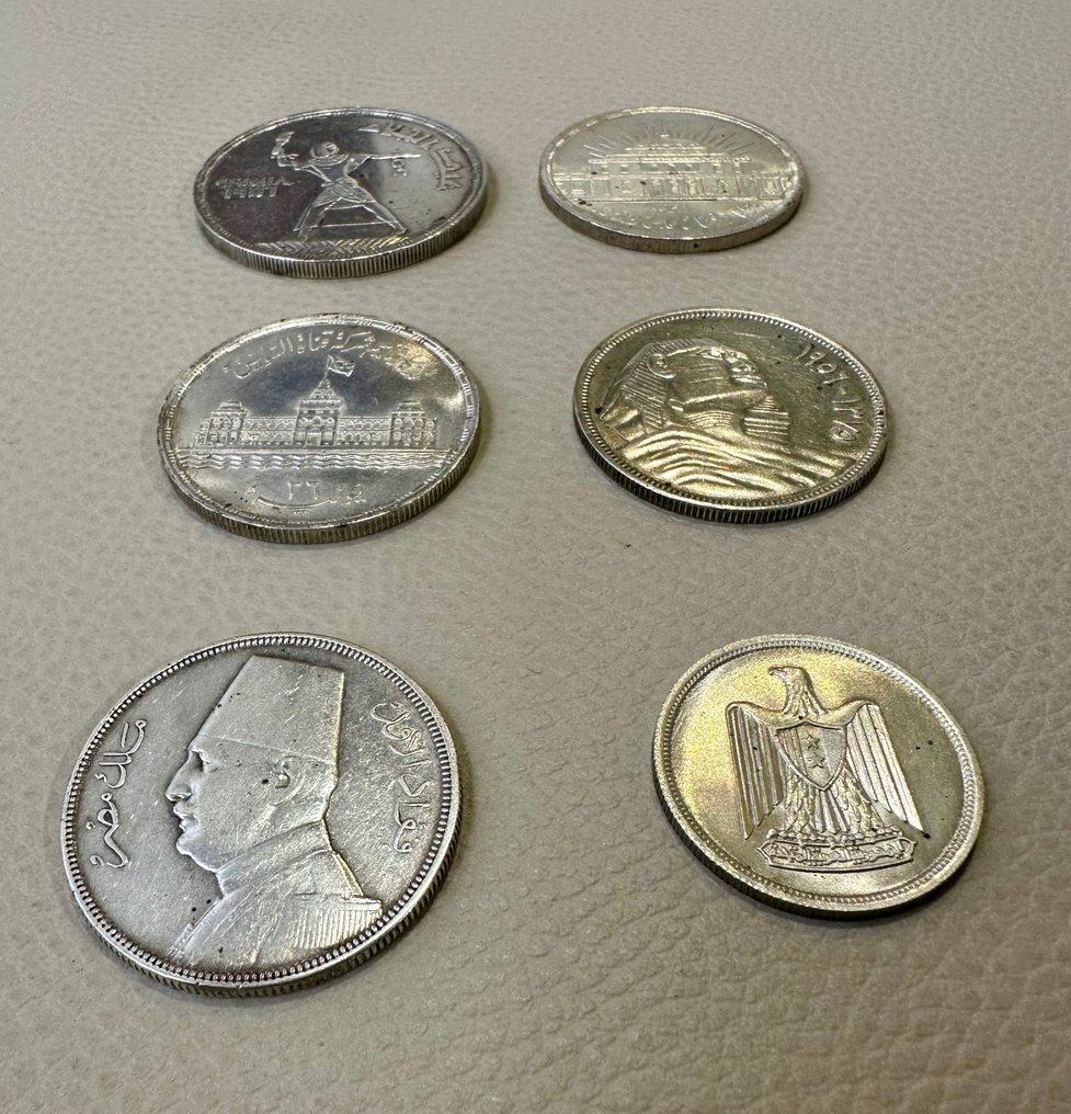Egypt. Piastre 6 monete piastre in argento varie SPL  (No reserve price) #2.1