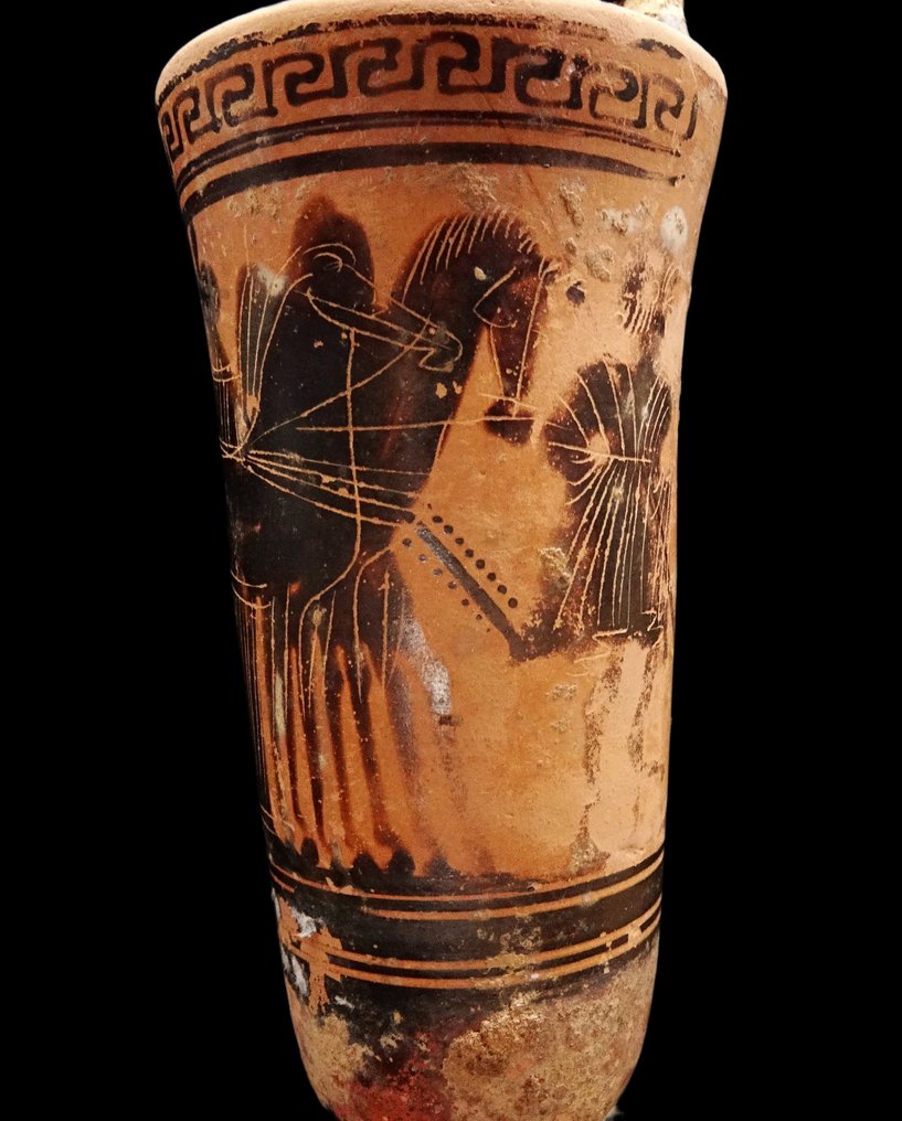 古希腊 黑色图案的陶瓷瓶 - 归属于Haimon团队 - 由Jean Roudillon鉴定 #4.3