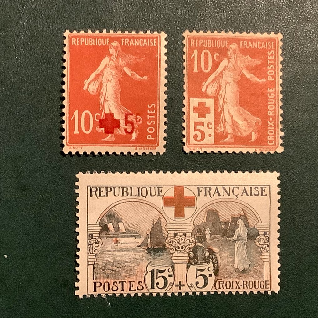 France 1914/1918 - The three Red Cross stamps - MNH - Yvert 146/147 en 156 #2.1