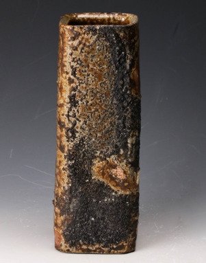 Fujiwara Keisuke (Kyōsuke) – Bizen Yōhen Shihō Hanaike (Bizen Kiln-Change Square Vase) - Porcelain - Fujiwara Keisuke - Japan - Shōwa period (1926-1989) #4.3