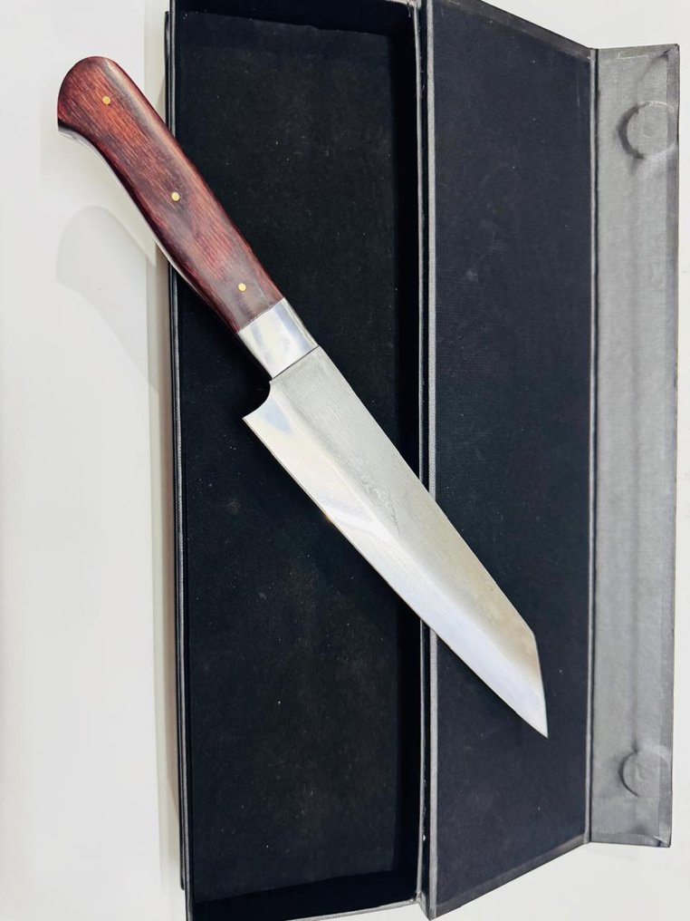 廚刀 - Nakiri bōchō -  日本菜切刀（084） - 非钢，天然木柄，带盒子 - 日本 - 日本菜刀 #4.3