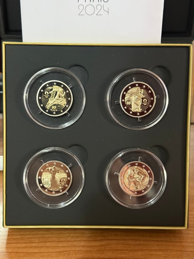 France. 2 Euro 2021/2024 "Jeux Olympiques Paris 2024" (4 monnaies) Proof #1.0