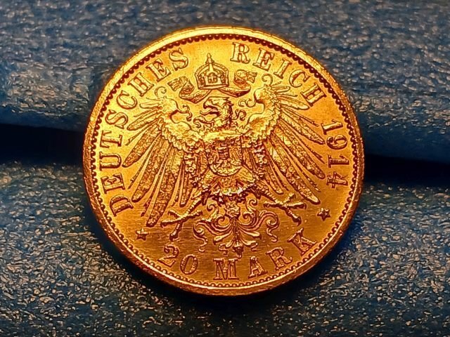 Duitsland, keizerrijk 20 Mark 1914. Preussen. Regentschaft: 1888 bis 1918  (Zonder minimumprijs) #1.0