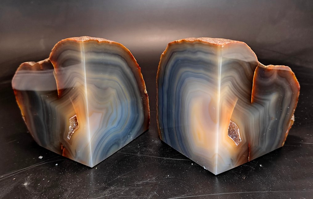 大型玛瑙装饰用，具有细腻的多彩条纹 - 高度: 17 cm - 闊度: 10 cm- 2700 g #2.1