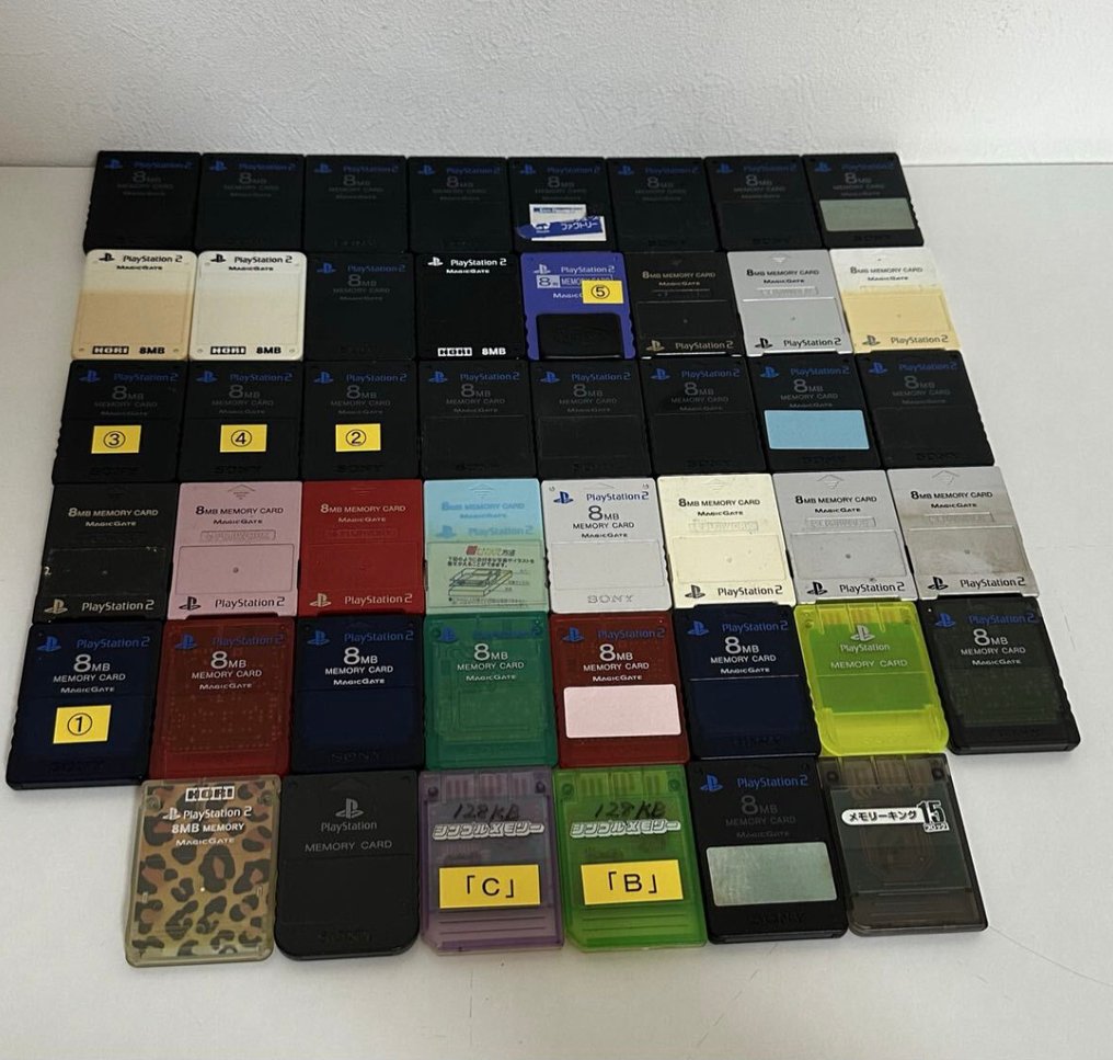 Sony - Playstation 2 (PS2) - Large Bulk Lot of 40+ PlayStation 2 (PS2) Memory Cards - 8MB Sony Original & Third-Party Assortment - Video game #1.0