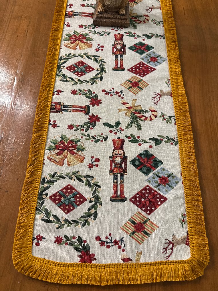 Elegantti joulunainen juoksutyyppi joulukukko - Käytävämatto - 145 cm - 38 cm #1.0