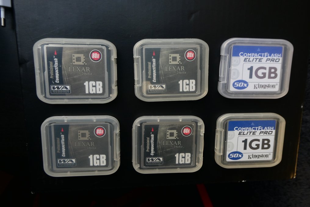 Lexar 4x Compact Flash(CF) kaartje van 1GB en 2x Kingston Compact Flash(CF) kaartje van 1 GB Speicherkarte #1.0