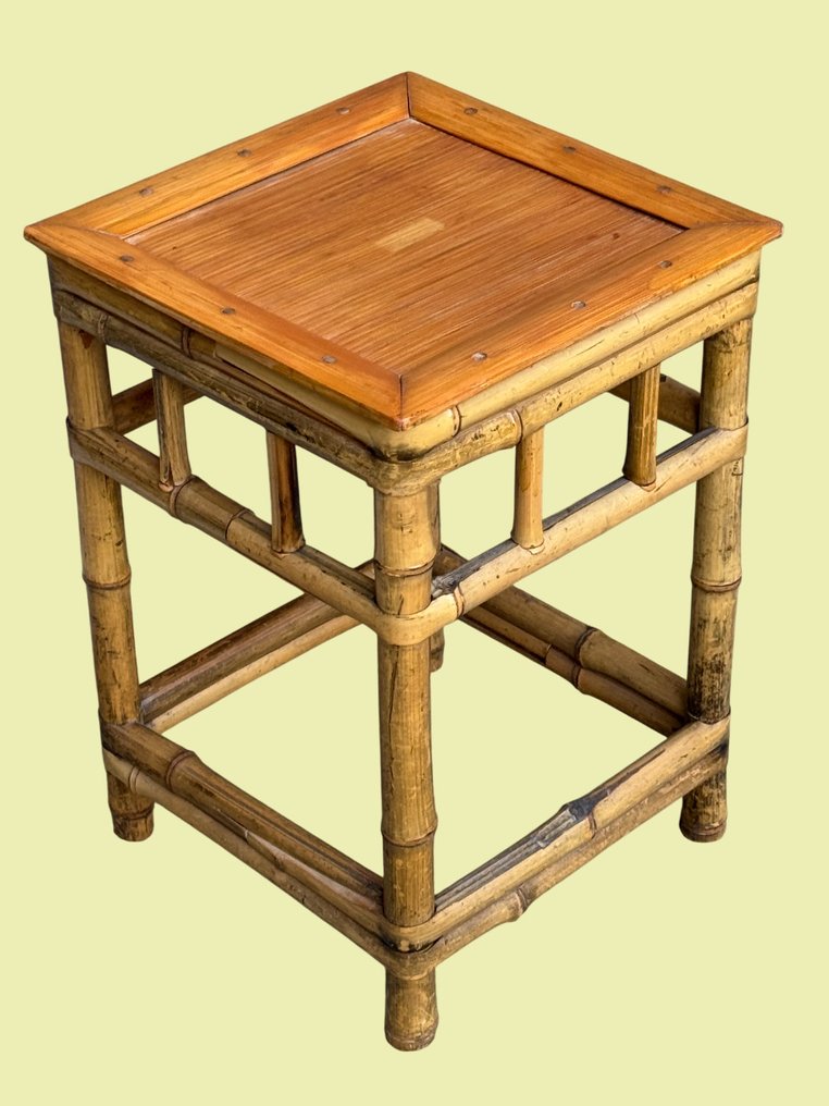 Handgemaakte Vintage - Side table - Bamboo - Boho Chic #3.2