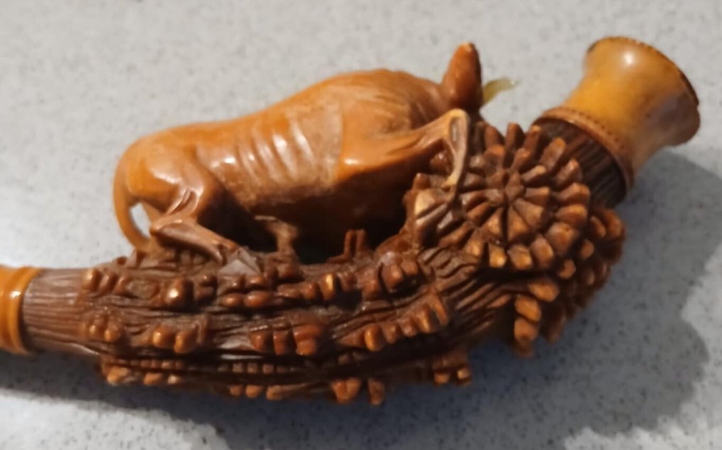 Sem preço de reserva - Cachimbo - Lote de 6 cachimbos esculpidos de âmbar e espuma #4.3