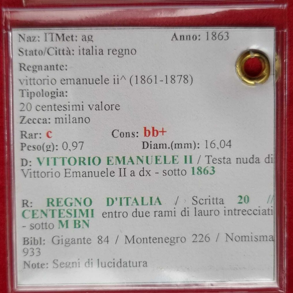 Olaszország. Vittorio Emanuele II - Umberto I. 2 Lire - 20 Centesimi 1863-1886  (Nincs minimálár) #3.2