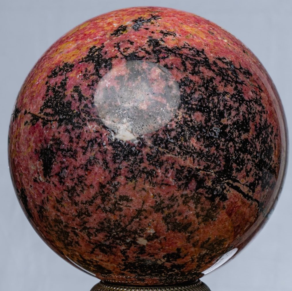 Fine Rhodonite sphere Sphere - Height: 13.37 cm - Width: 13.37 cm- 4480 g #1.0