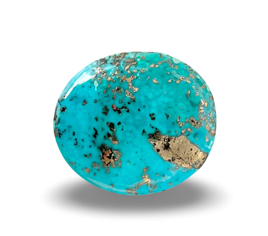 尼沙普土耳其石配黄铁矿 - 40,30 克拉 弧面形- 8.08 g #1.0