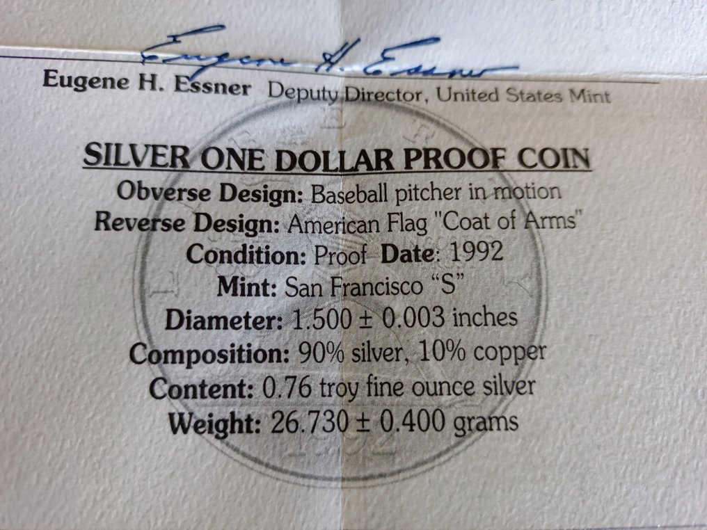 Amerikas forente stater. 1 Dollar 1992 Olympic Games Atlanta, Proof  (Ingen reservasjonspris) #4.3