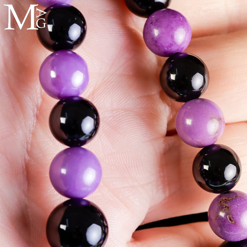 Κολιέ με βαθμίδες από Phosphosiderite και Μαύρο Όνυχα - Ύψος: 430 mm - Πλάτος: 15 mm- 60 g #4.3