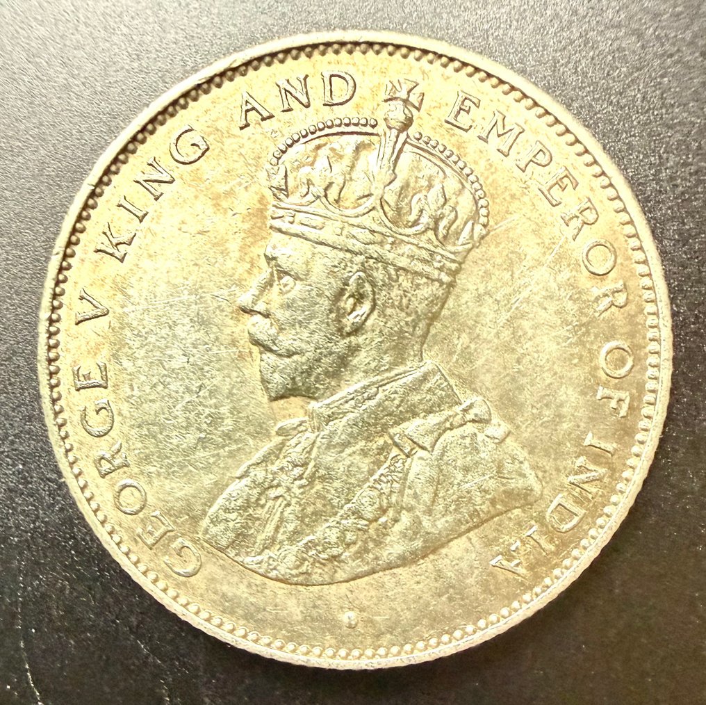Ceilão. Jorge V. 50 Cents 1927 (Sri Lanka) British Colonial Silver Coin (Sem preço de reserva) #4.3