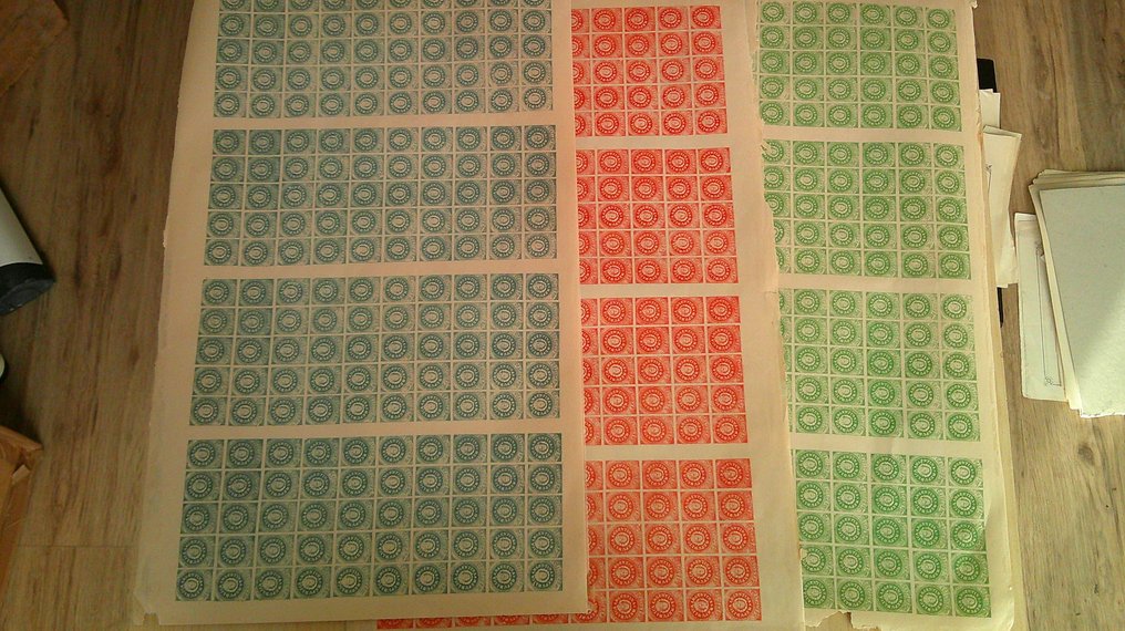 Αργεντινή 1862 - CT2 Αργεντίνης 3 φύλλα των 200 νέες επανεκτυπώσεις χωρίς κόλλα. #1.0