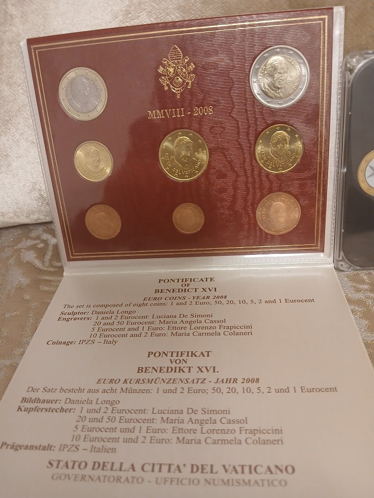Vatican, Malta. Year Set (BU) / Series 1 Cent - 2 Euro 2008 (2 items)  (No reserve price) #4.3