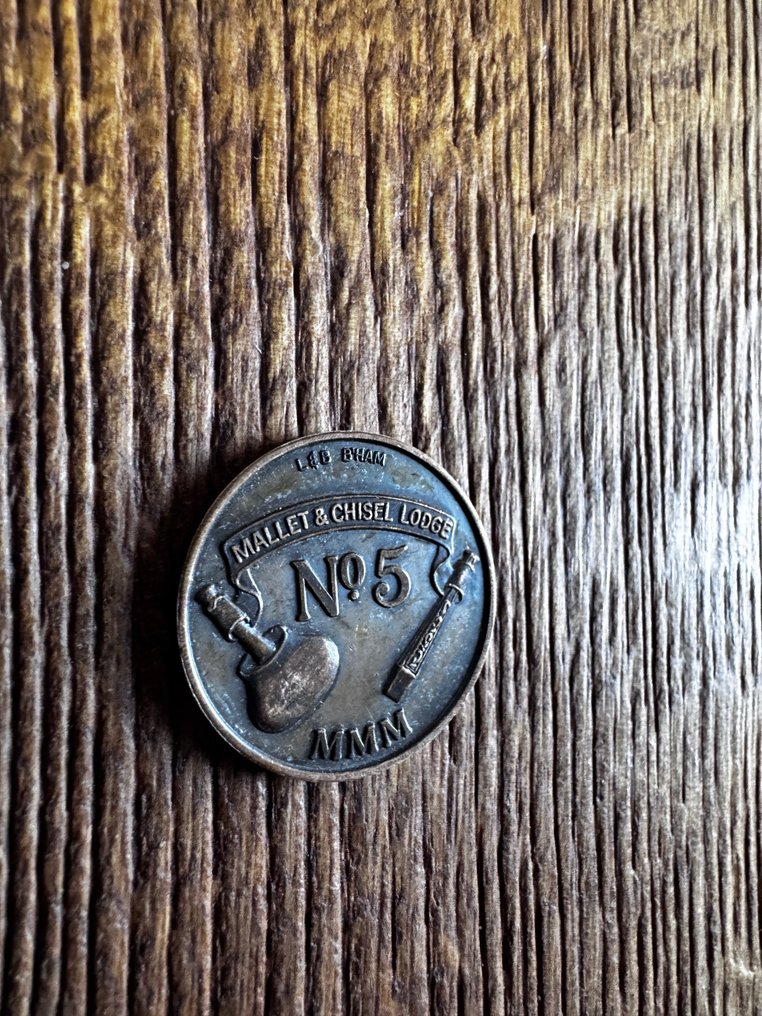 1858c R.A.M 共济会标记代币/“便士”。. 1858  (没有保留价) #3.2