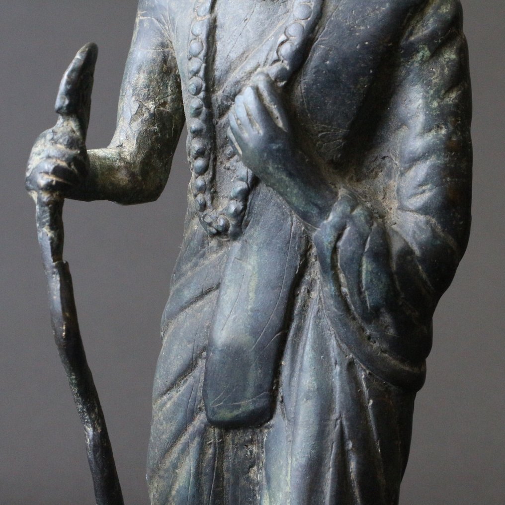 Bronze Figure of a Daoist Immortal with Staff - 青銅色 - 亞洲  (沒有保留價) #3.2