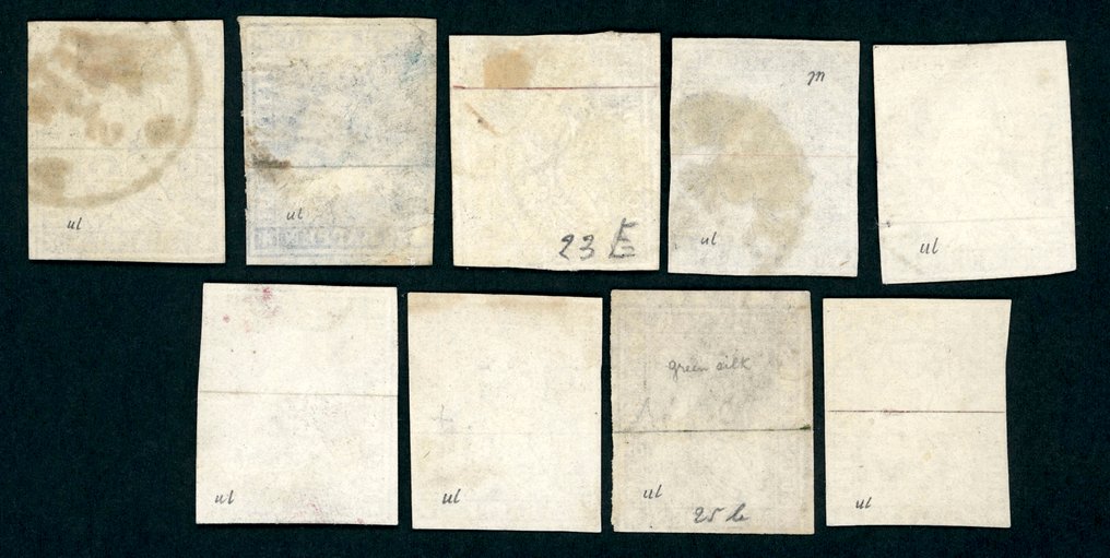 Switzerland  - Interesting lot with 9 stamped Strubel - Schweiz - Strubel #3.2