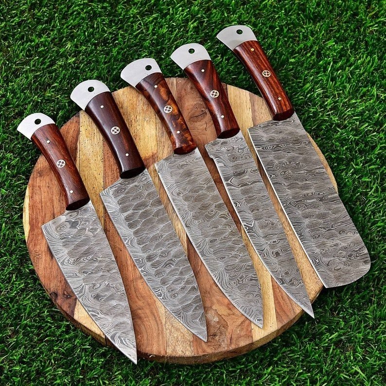 Coltello da cucina - Kitchen knife set -  Coltelli da chef - Palissandro, sudore - Nord America - Set da chef per barbecue, coltelli da chef #1.0