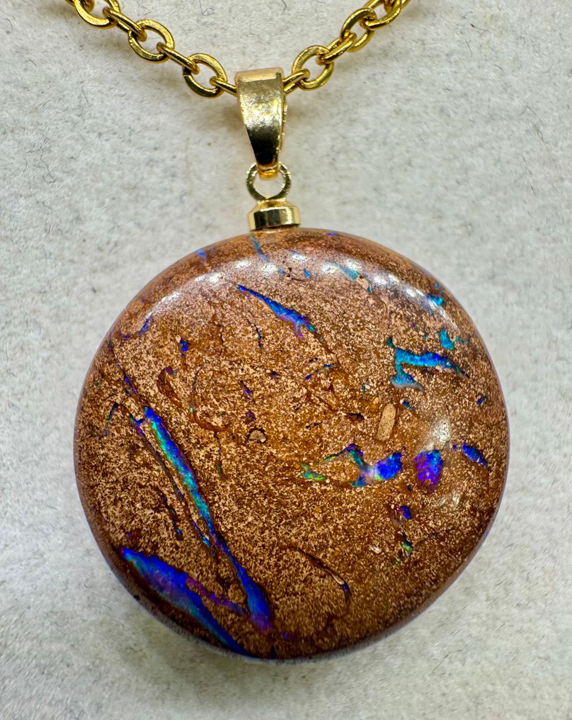 Opal Anhänger - Höhe: 31 mm - Breite: 23.5 mm- 6.36 g - (1) #3.2