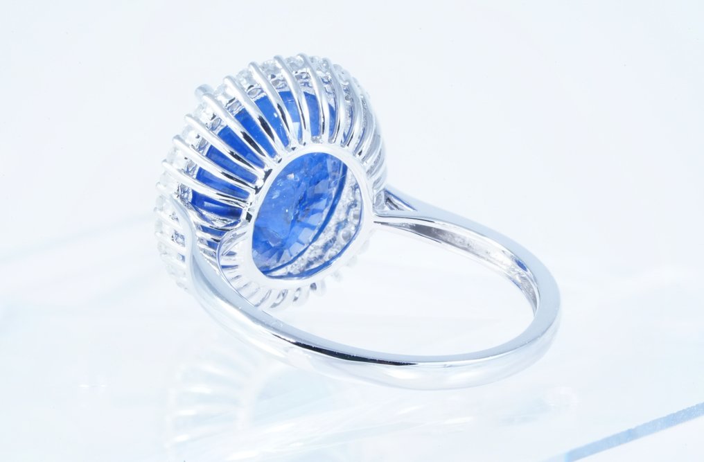 Sans prix de réserve - Bague Platine -  8.84ct. tw. Saphir - Diamant #3.2