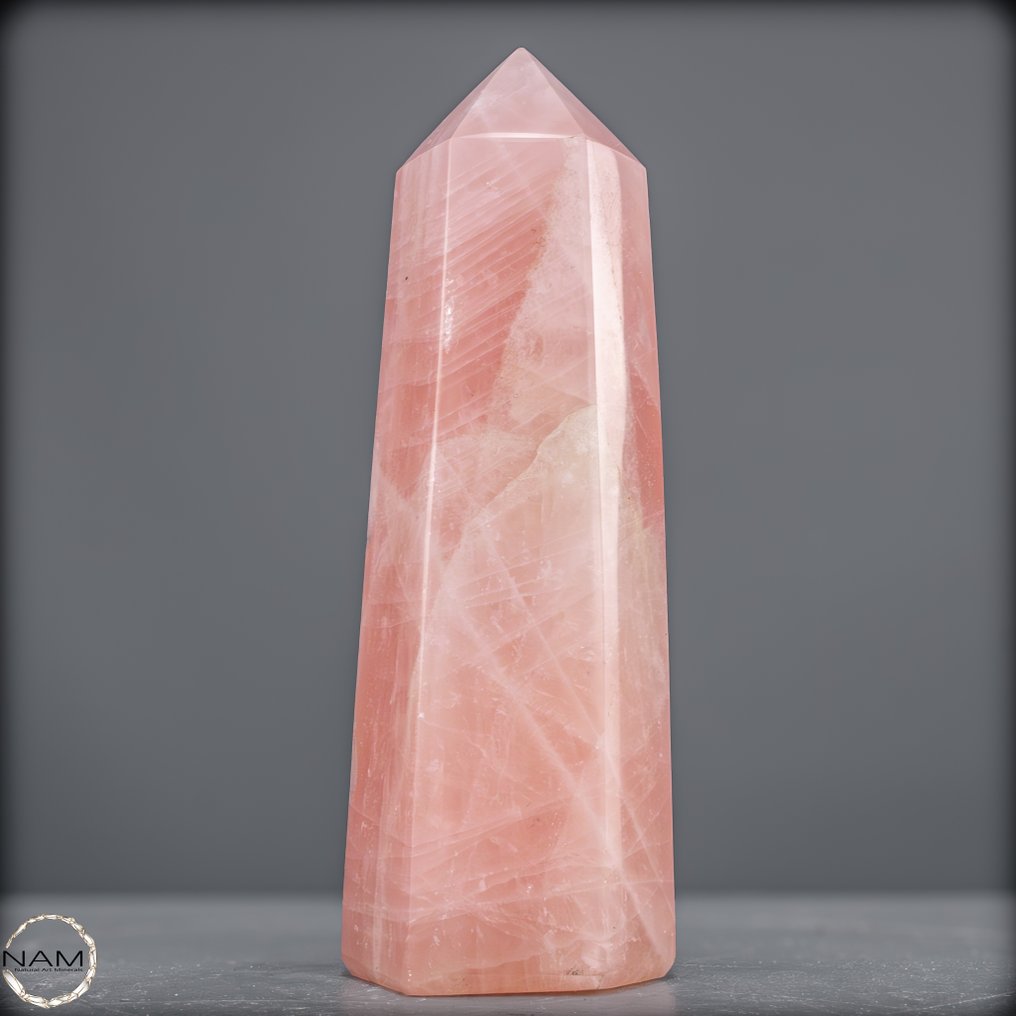 Beautiful rose quartz obelisk Symbol of love and harmony- 1496.15 g #2.1