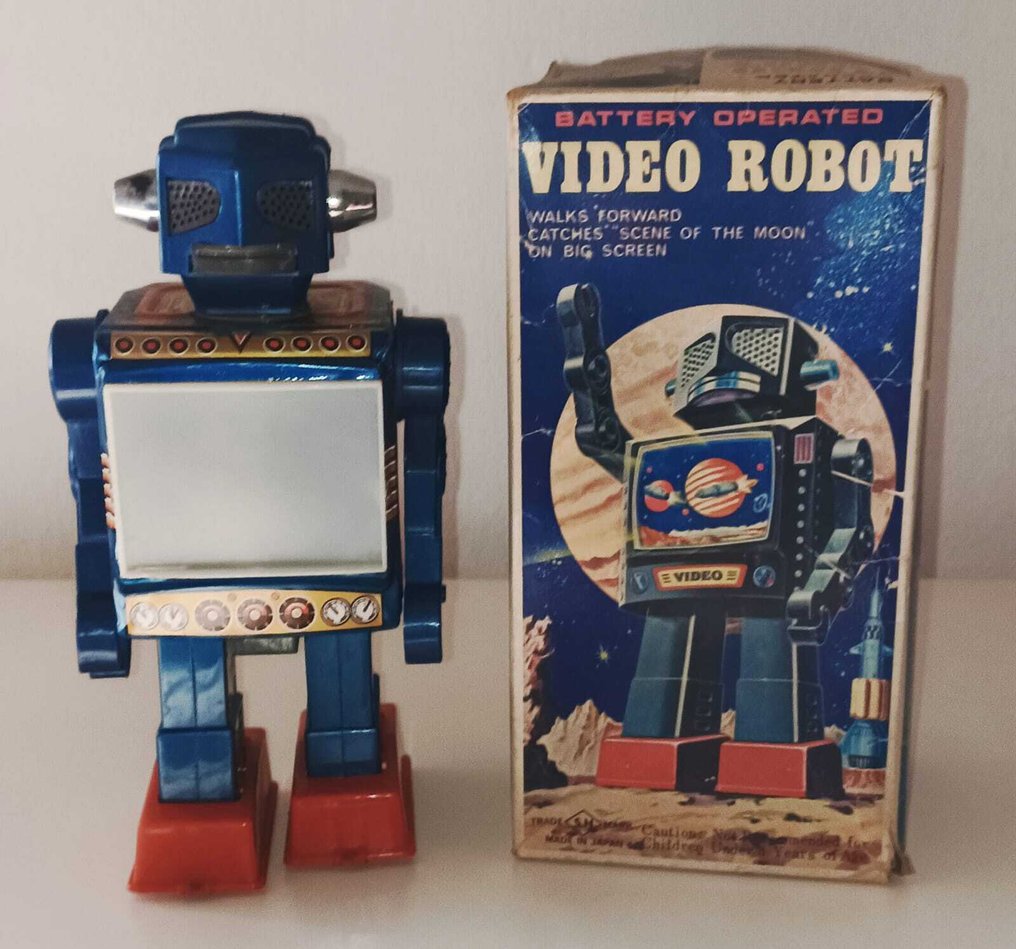 S.H. Horikawa - Τσίγκινο παιχνίδι - Battery Operated Video Robot, Boxed - 1960-1970 - Ιαπωνία #1.0