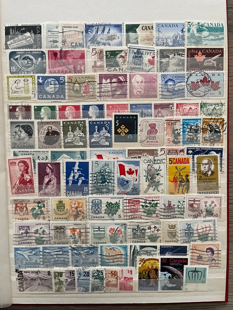 加拿大 1870/1991 - 在8本股票簿中的部分 #4.3