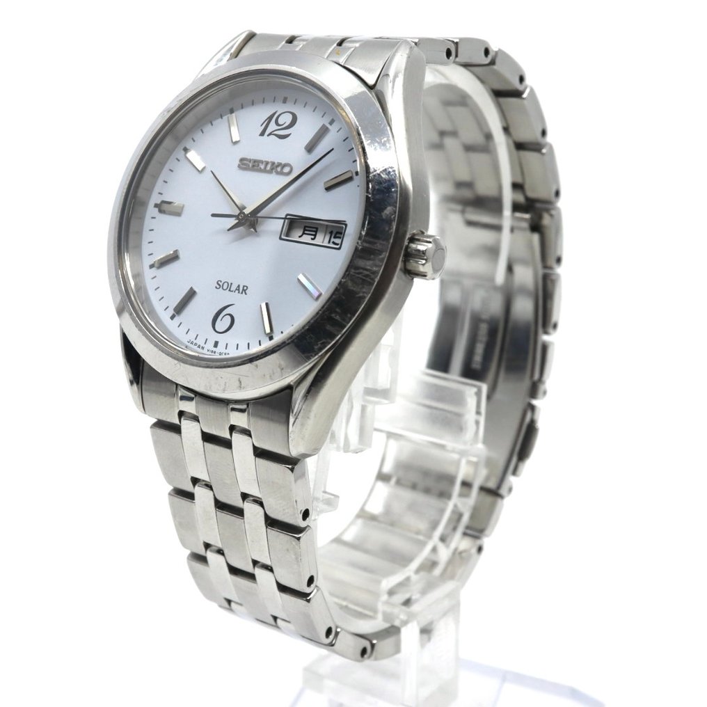 Seiko - Solar Day-Date White Dial - Zonder minimumprijs - V158-0AZ0 - Unisex - 2000-2010 #2.1