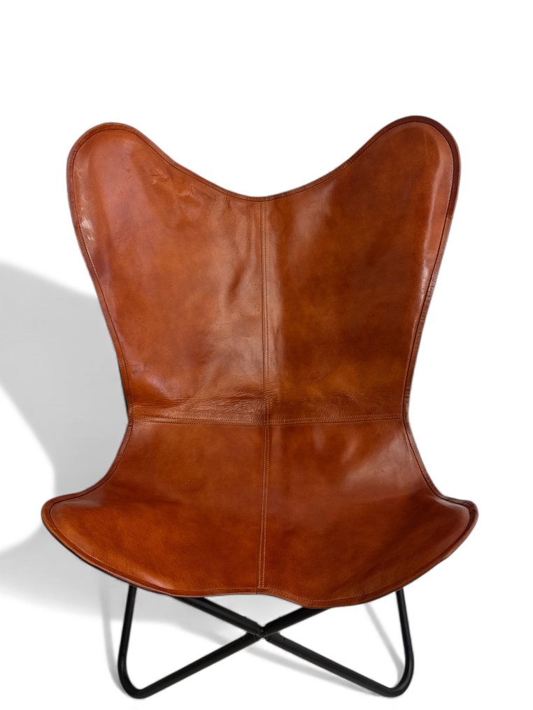 Lenestol - Sommerfuglstol - Lær, Metall - Sommerfuglstol (butterfly) #1.0