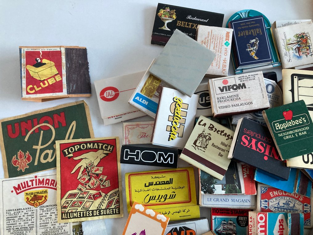 主题收藏系列 - 一批复古火柴盒、标签和信封（包括烟草、餐厅等） #1.0