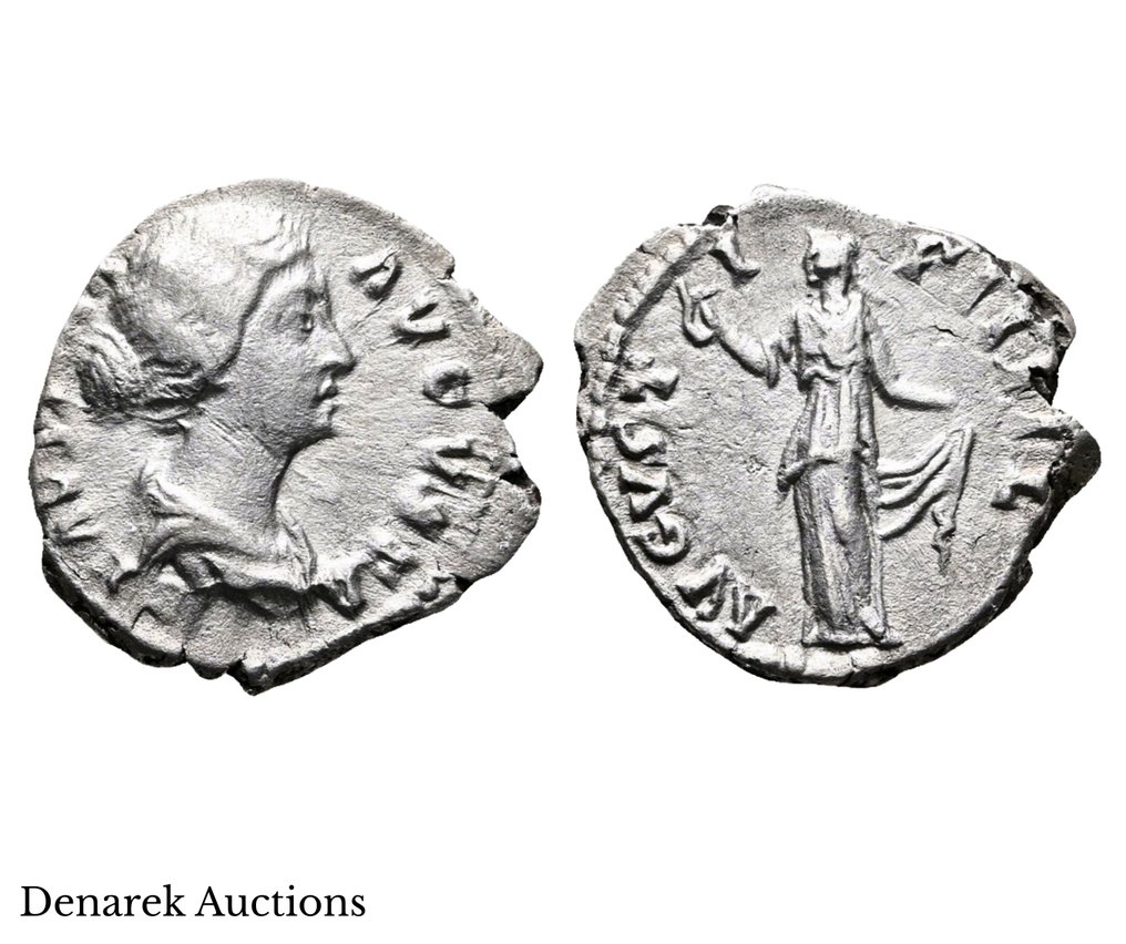 Római Birodalom. Faustina II (Augusta, AD 147-175). Denarius (Nincs minimálár) #1.0