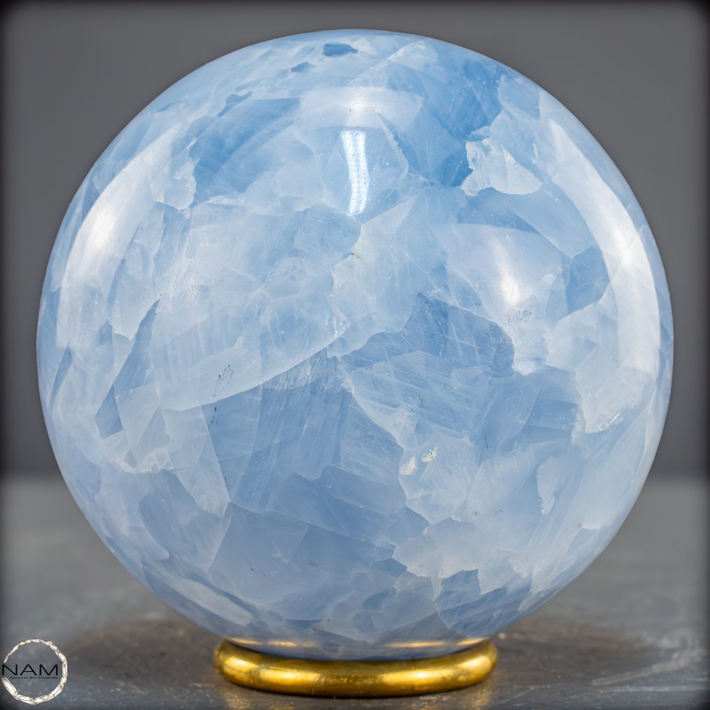Natural blue calcite sphere from Madagascar Gentle harmony in crystal form- 1165.72 g #3.2
