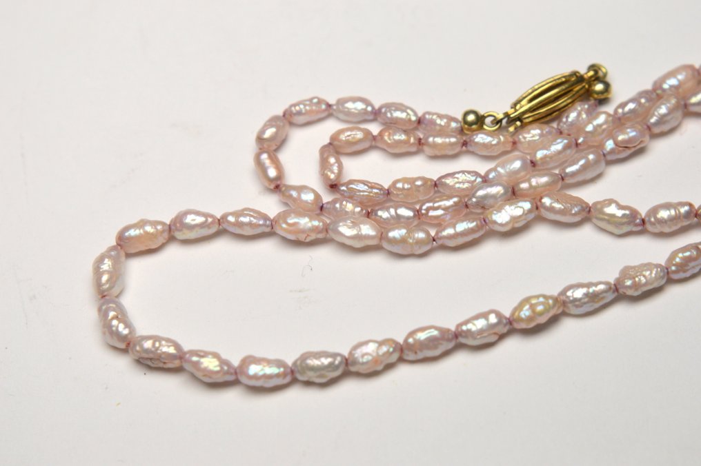 Pérola - Prata vintage 835, pérolas barrocas rosa - Colar - 42 cm #2.1