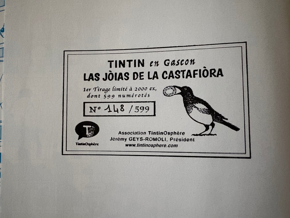 Tintin - Les bijoux de la Castafiore en Gascon - numéroté et limité - 1 Album - Limitierte und nummerierte Ausgabe #1.0