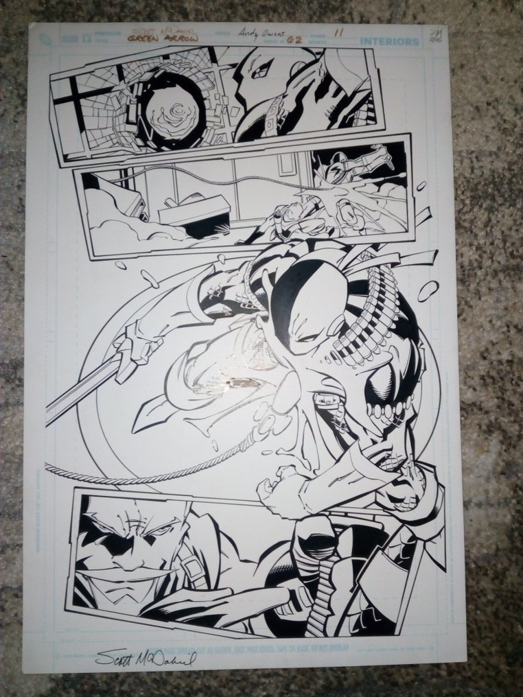 Scott Mcdaniel - 1 Original page - Green lantern : Deathstroke 2/3 splash page #1.0