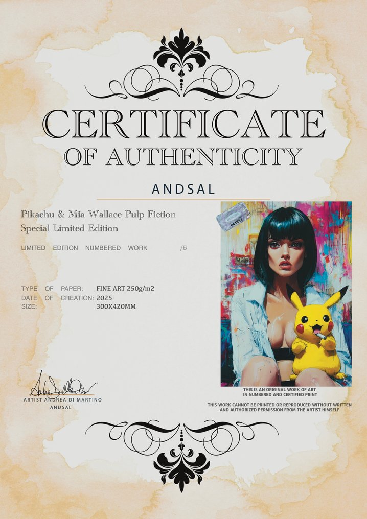 ANDSAL - Pikachu & Mia Wallace Pulp Fiction Special Limited Edition #2.1