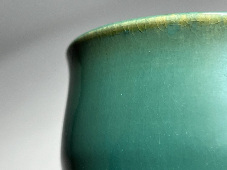 Ueno Ware Tea Bowl by Aoyagi Suihō – Elegant Blue-Glazed Chawan with Artistic Dripping Glaze, with - Chawan - Πορσελάνη #4.3